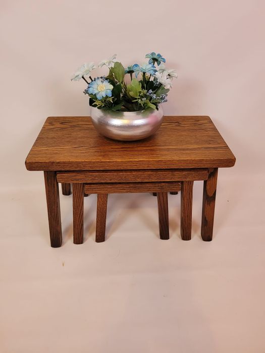 Taborety Trojaki dębowe