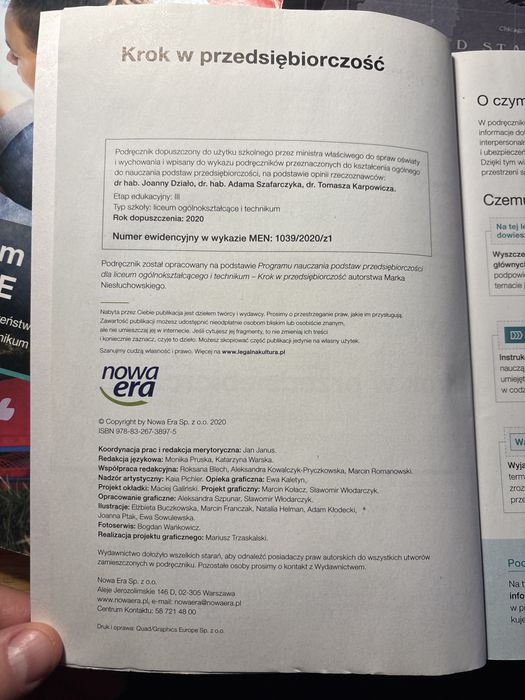 Krok w przedsiębiorczość dla szkół ponadpodstawowych / nowe wydanie