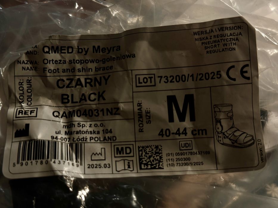 But ortopedyczny prawy* orteza* rozmier M