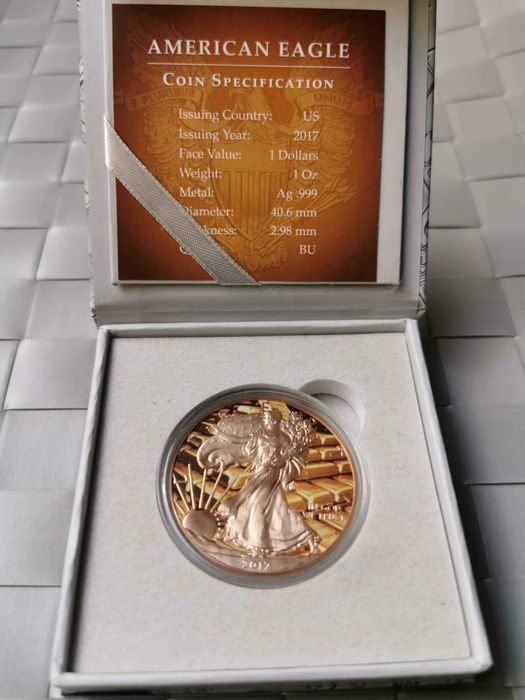 American Silver Eagle 2017 & 2018 — інвестиційні срібні монети США, 1 унція (31,1 г), 999 проба