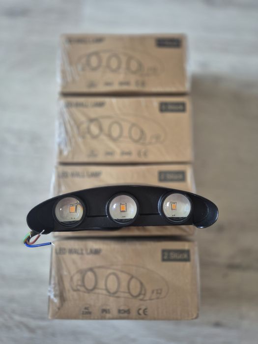 Czarna lampa led 2szt opakowanie
