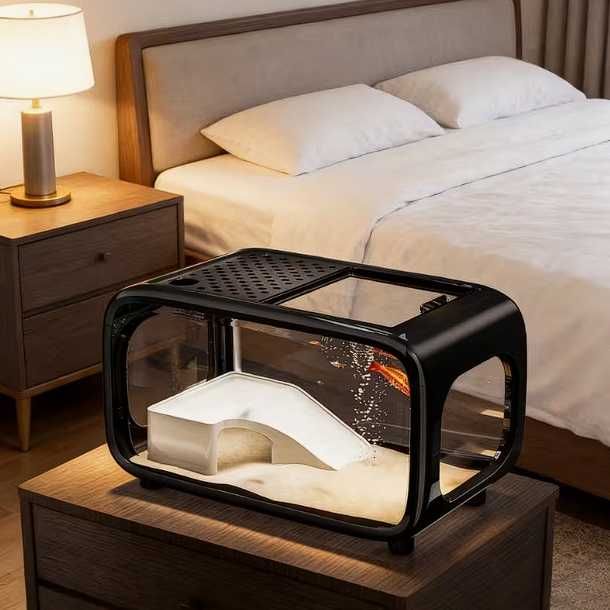 Новый панорамный аквариум / террариум.