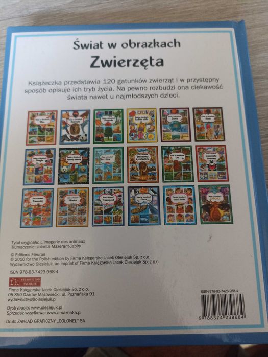 Książka dla dzieci świat w obrazkach zwierzeta