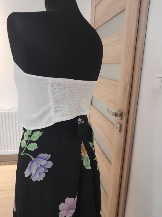 Biały top topik cropt top S M 36 38