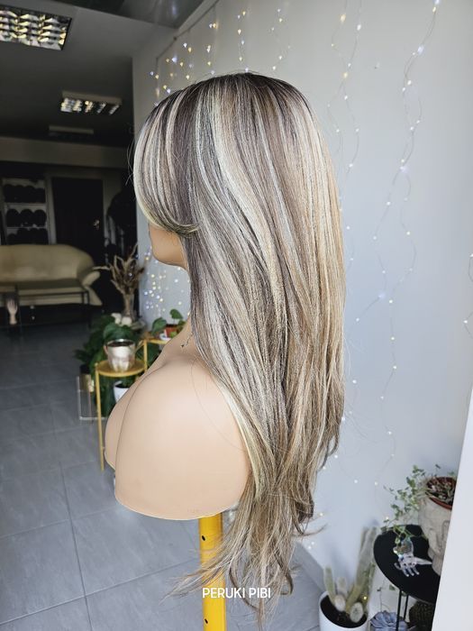 Długa peruka blond brąz baleyage 3D Kimll naturalna fryzura