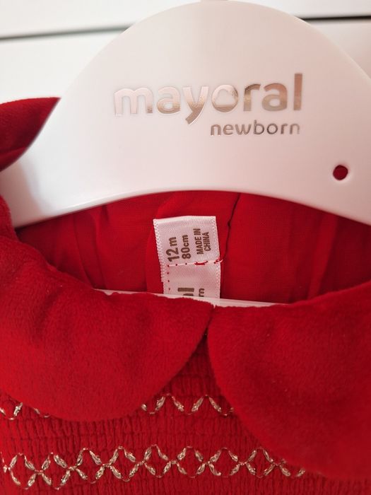 Vestido aveludado brilhos Mayoral 12M vermelho
