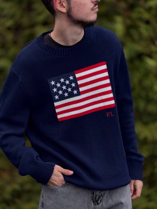 Свитер Polo Ralph Lauren темно синий мужской Светр Поло Ральф Лоурен