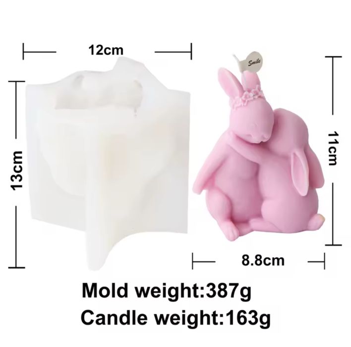 Форма силіконова для свічки, молд для свічок, свічка кролик