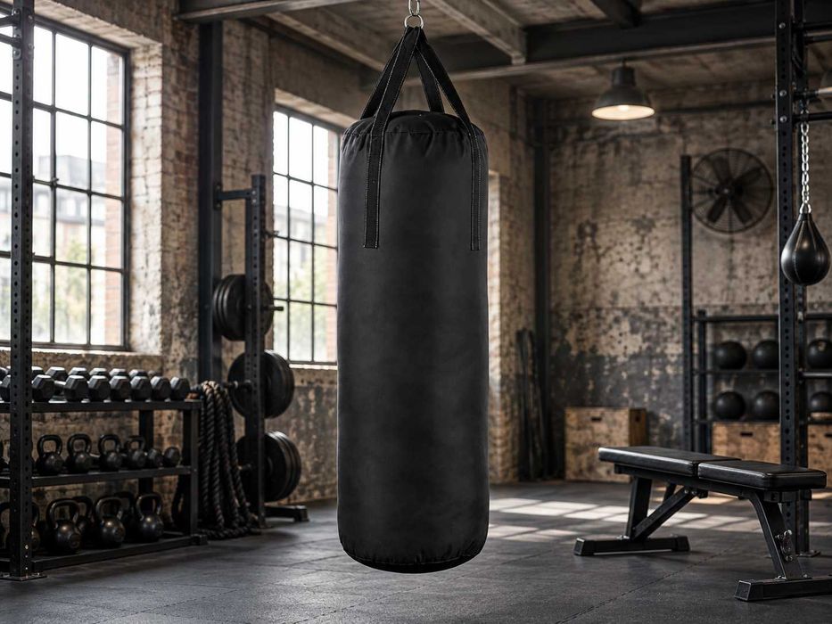 Nowy Worek Bokserski Treningowy 100x40 Cm Wypełniony 25 Kg Do Boksu MMA Kickboxingu Sztuk Walki Domowej Siłowni