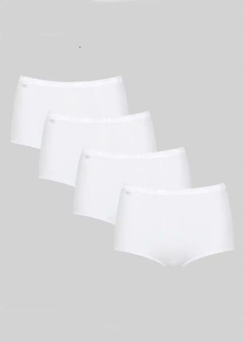 SLOGGI 4 pary majtki maxi panty białe wysoki stan 40