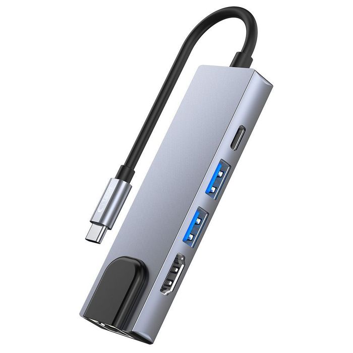 Tech-Protect V3-HUB adapter 5IN1 grey