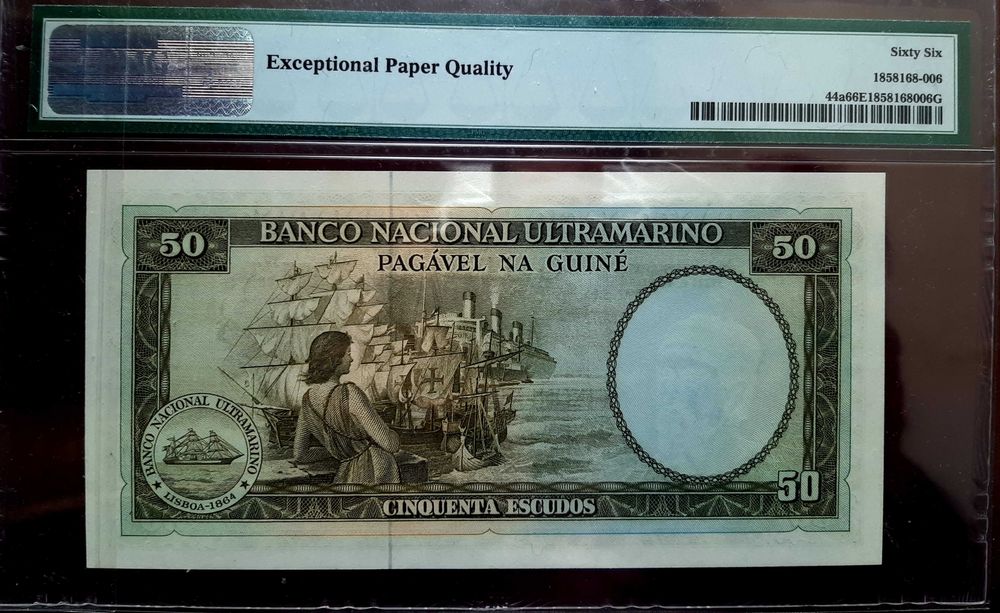 Nota Nova PMG 66 de 50 Escudos - GUINÉ de 1971 - com 54 anos