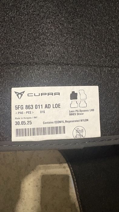 Dywaniki Cupra Formentor 2025r. Nowe org