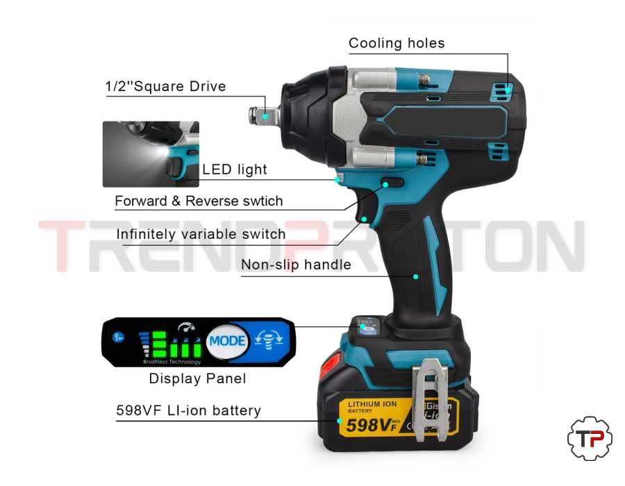 Chave de Impacto 1800NM c/ 2 Baterias oferta kit chaves de caixa