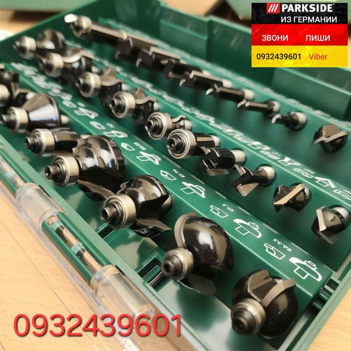 Набор качественных фрез по дереву 30шт из ГЕРМАНИИ Parkside PFB 30 8мм