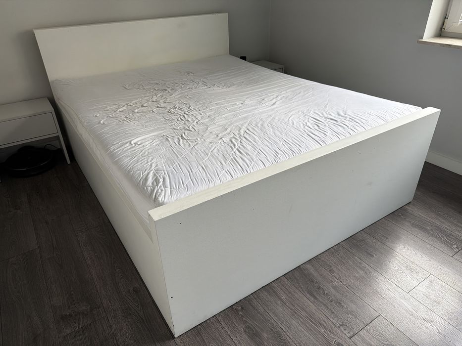 Łóżko lite drewno białe 160/200