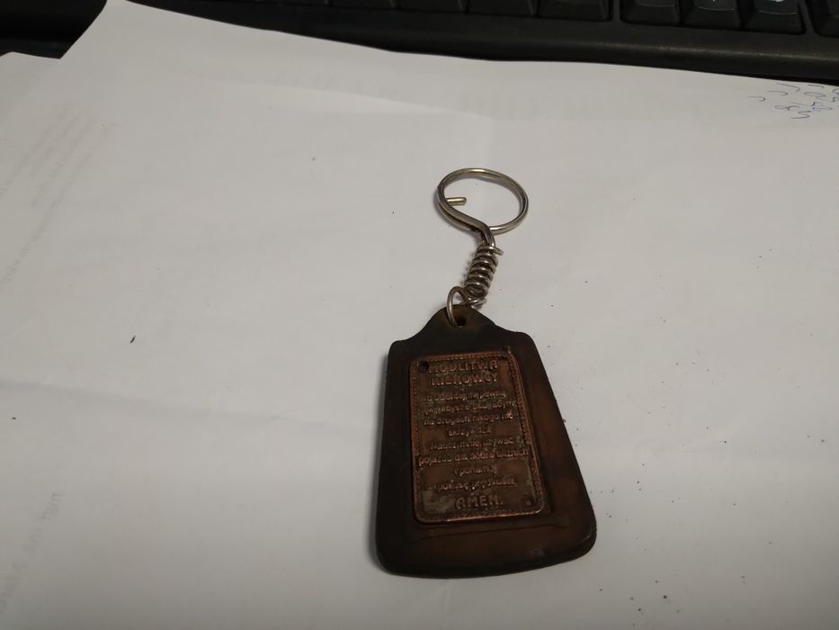 Brelok kierowcy Św. Krzysztof modlitwa Vintage