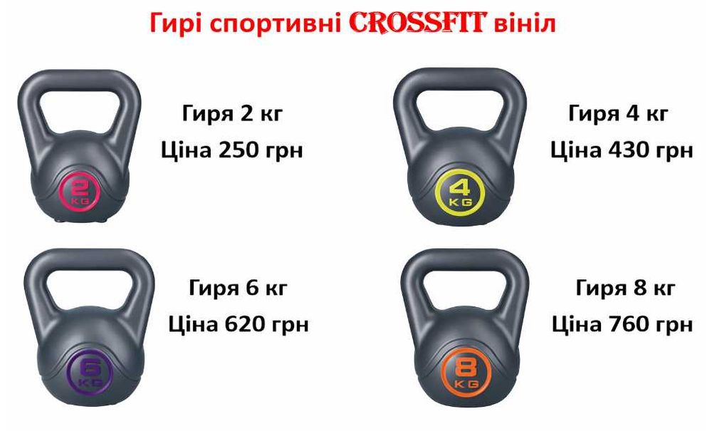 Гиря 16 кг спортивная пудова вінілова Гири Гирі спортивні ( все веса )