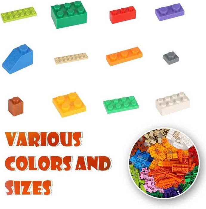 Klocki Konstrukcyjne 1500 Elementów Lekebaby Block Kompatybilne z Lego
