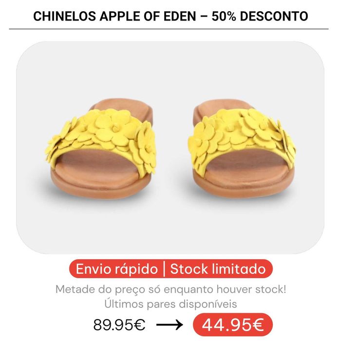 50% Desconto - Chinelo Apple of Eden Shoes