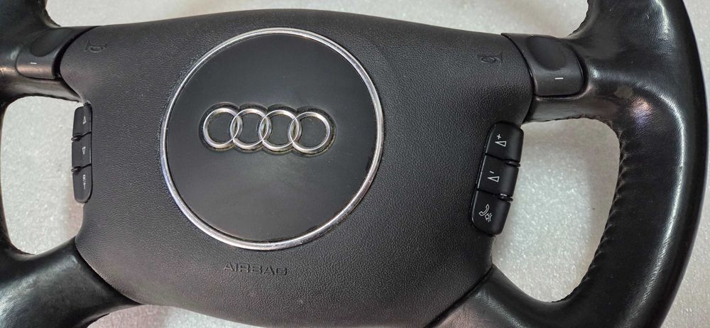 Kierownica drewniana + skóra Audi A4 B6 kpl multi