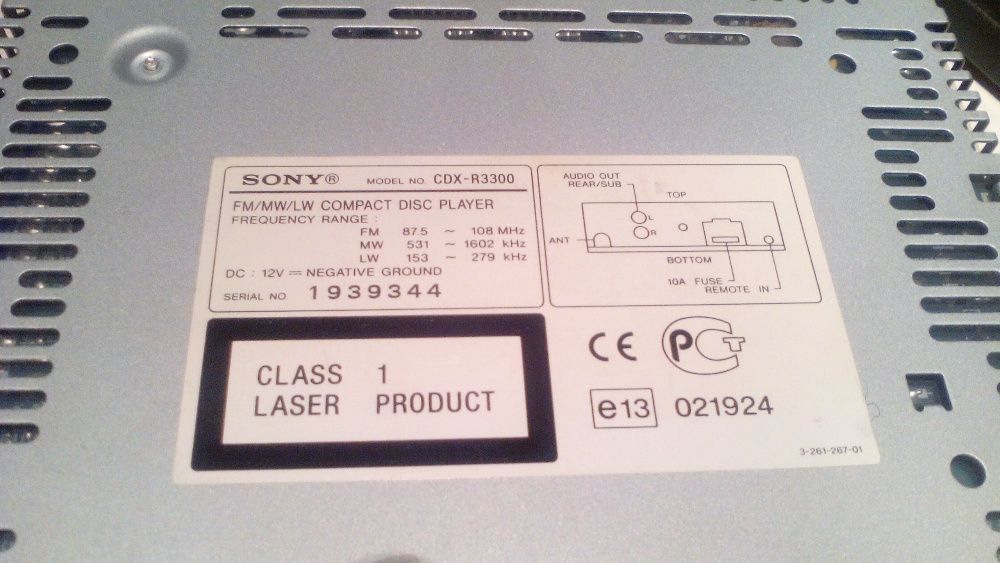 Auto rádio Sony...