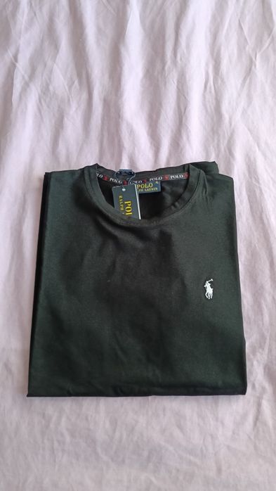 czarny t-shirt Polo