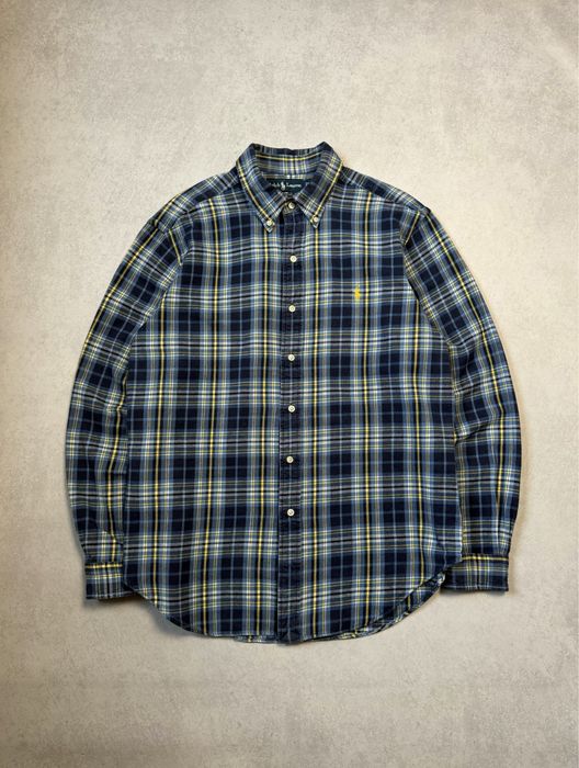 Фланелевая рубашка Polo Ralph Lauren мужская винтажная в клетку