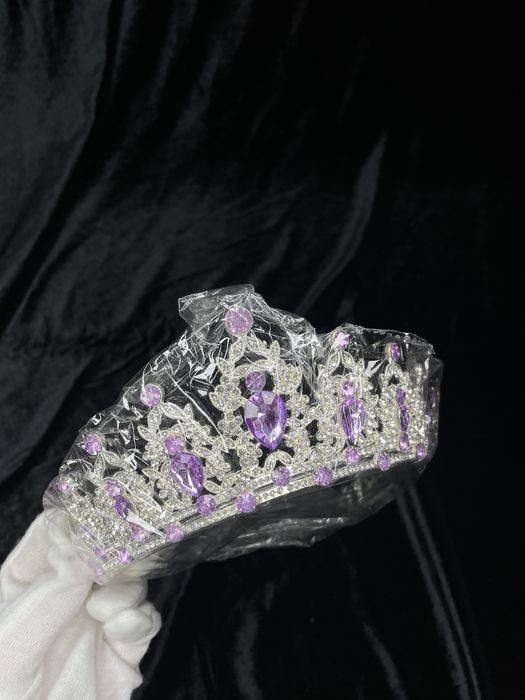 Корона на голову діадема диадема розовая фиолетовая лаванда  рожева