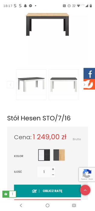 Stół hesen stan bardzo dobry