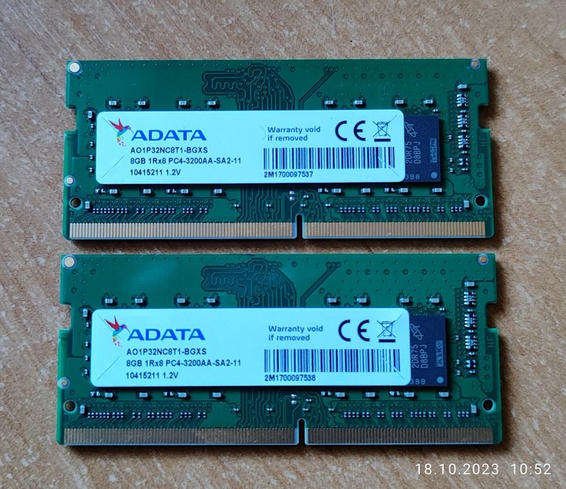 PC4-3200AA  16Gb(8+8) оперативная память ноутбука