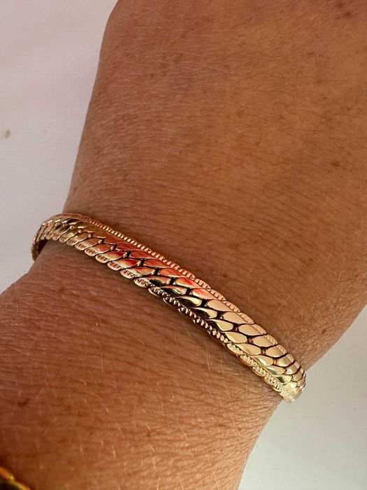 Bransoletka 18,5 cm stal nierdzewna elegancka pozłacana 18k b300