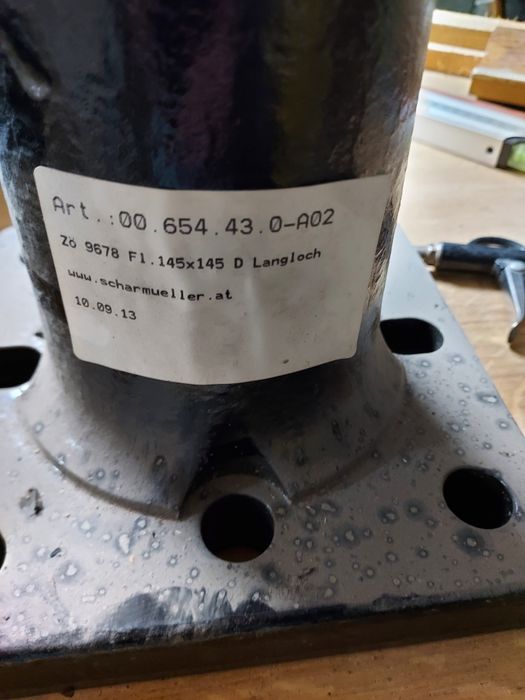 Ucho dyszla zaczep fi50 Scharmüller obrotowe (piton fix) 145x145 nowe