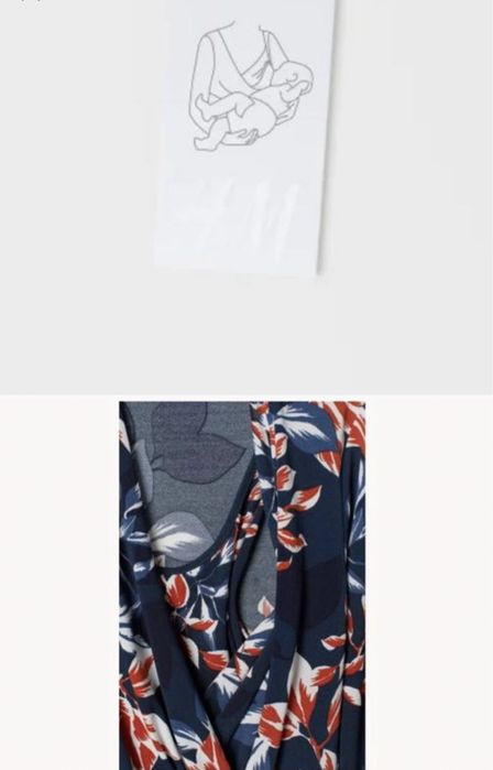 Сукня для гв годуючих в квітковий принт h&m розмір s/m