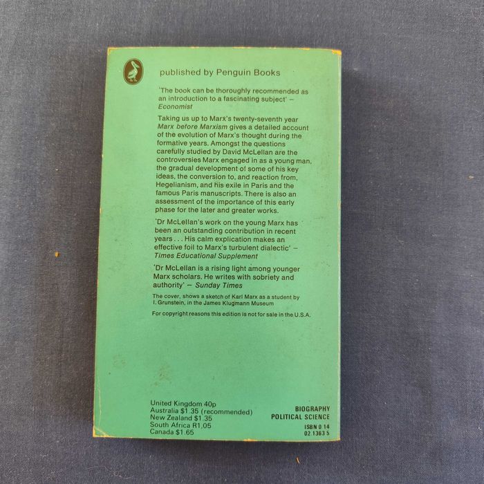 David McLellan - Marx before Marxism