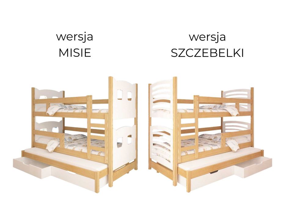 Nowoczesne łóżko 3 piętrowe Olek! Materace Gratis!