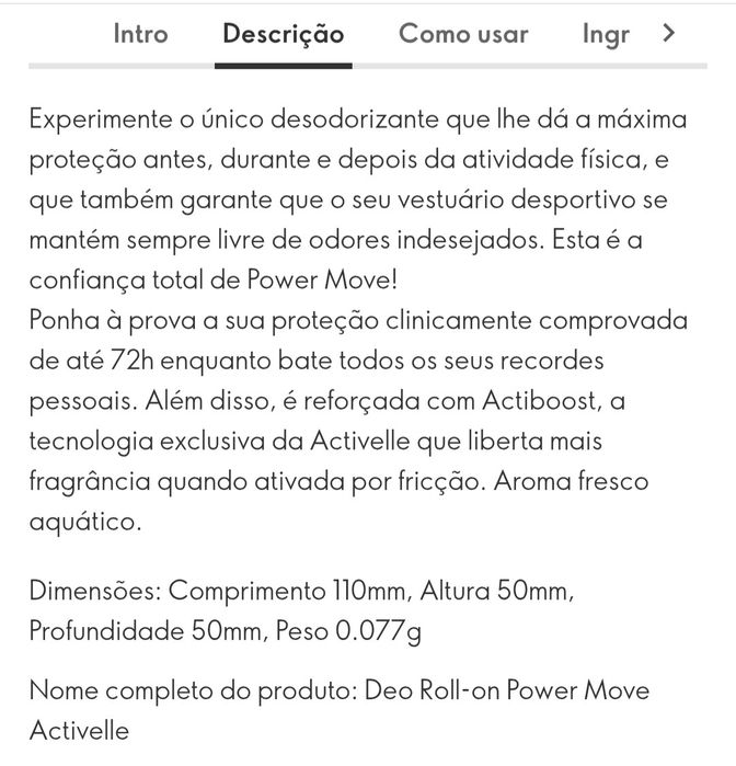 Desodorizante Roll-On Power Move 50ml Oriflame