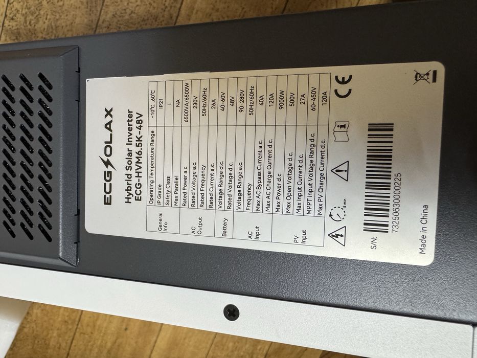 Гибридный солнечный инвертор 6.5квт 6.5kw 6500вт 48V ECGSOLAX wifi