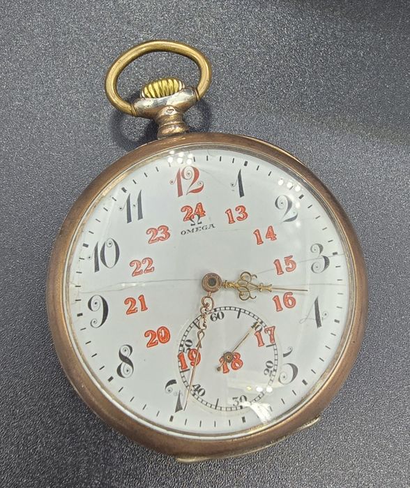 Omega kieszonkowa srebro 24h