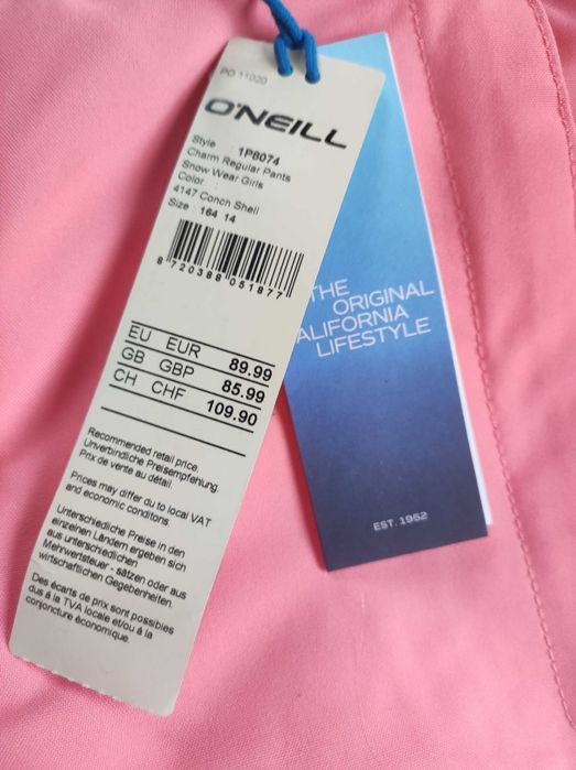 Штани жіночі лижні/сноубордичні O'Neill рожевого кольору.