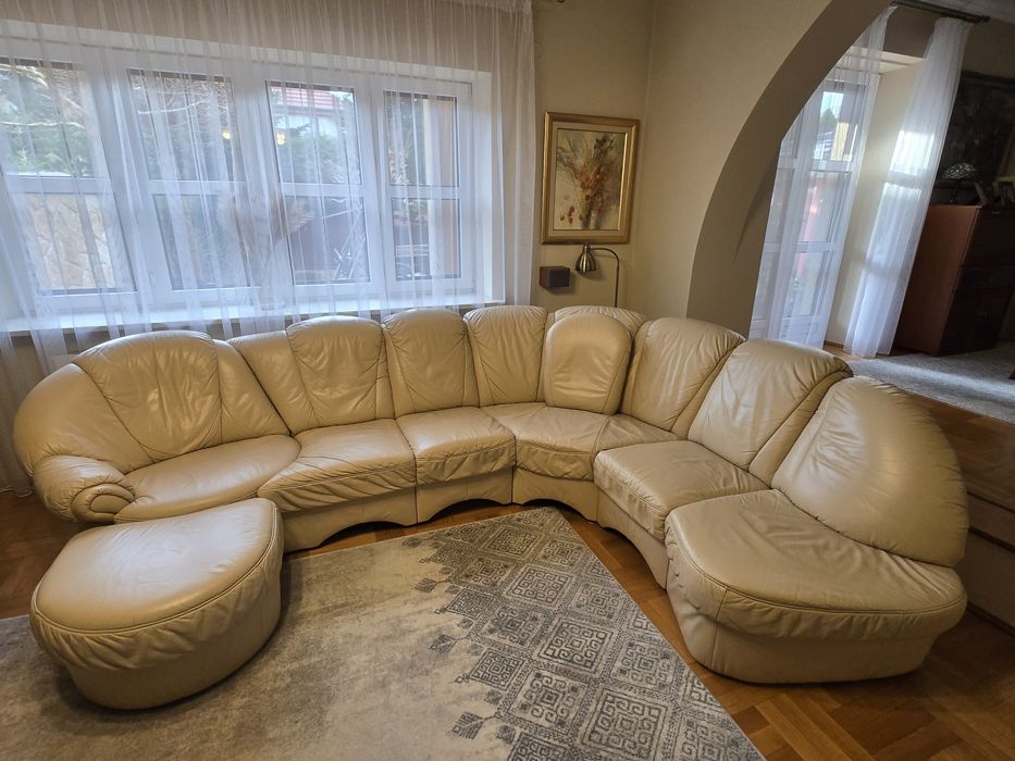 KLER NAROŻNIK DUŻY Luksusowy SKÓRA Sofa Salon Solidny Modułowy Kraków