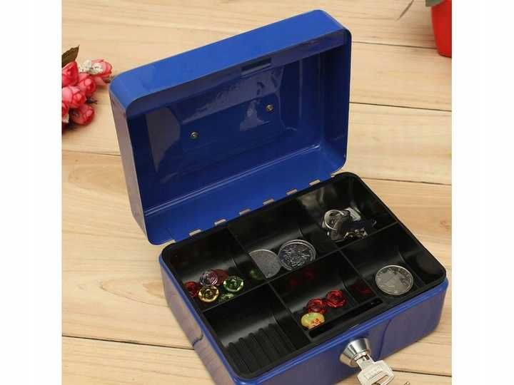 Kasetka metalowa skrytyka na dokumenty paragony faktury pieniądze kasę