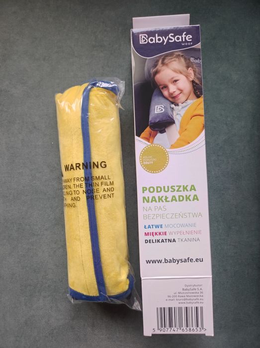 Poduszka nakładka na pas bezpieczeństwa Babysafe woof żółta