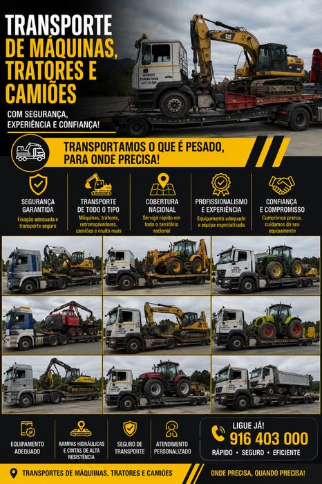Transporte de Maquinas, Camioes e tratores