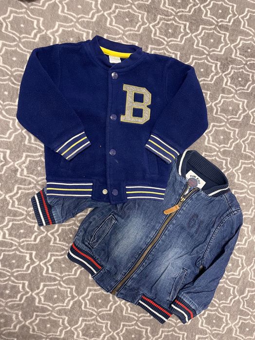 Флісова кофта/Утеплений Бомбер/джинсова куртка 74