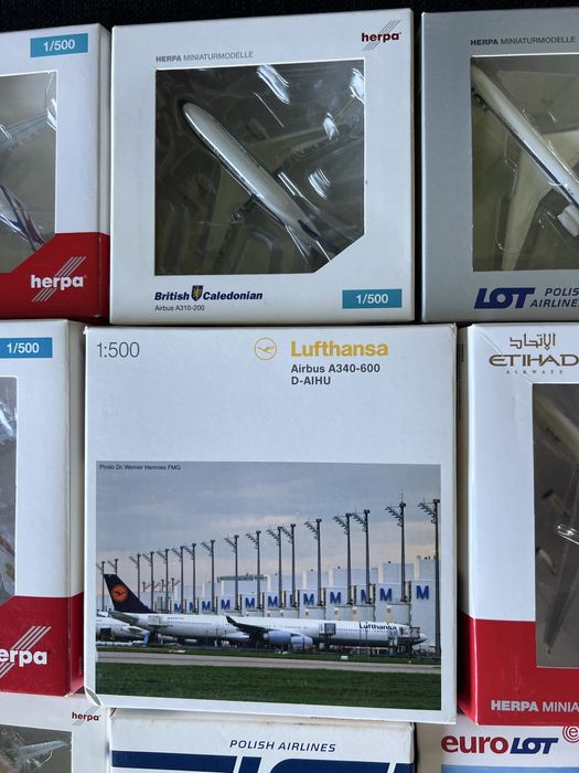 Modele samolotów herpa 1:500