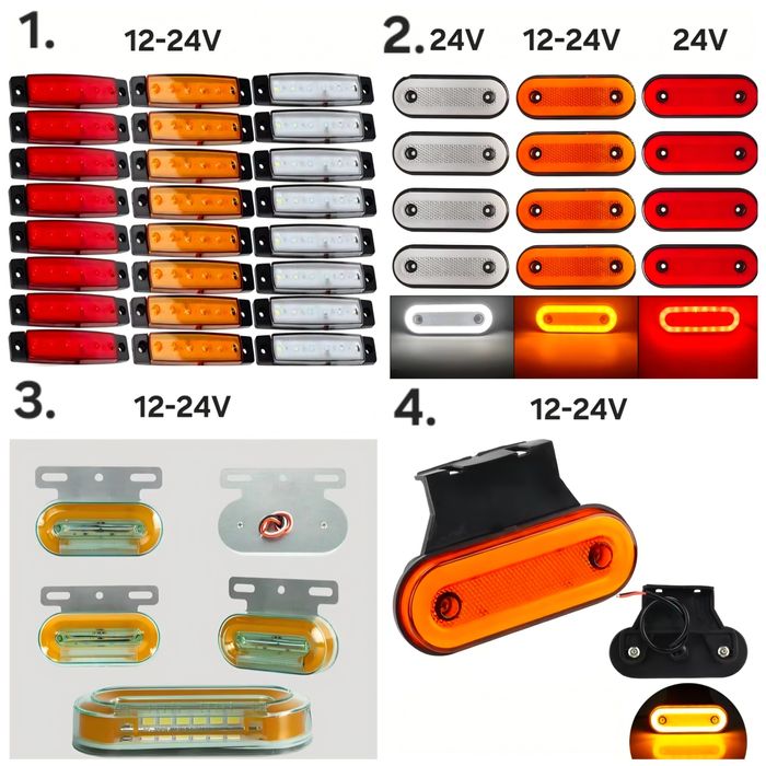 Габаритные огни для грузовиков 12-24V, прицепов, габариты фуры, дхо
