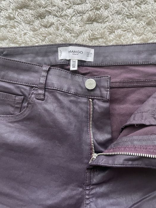Mango spodnie/skinny, rozmiar S/36, dopasowane, strecz, odcien fiolet
