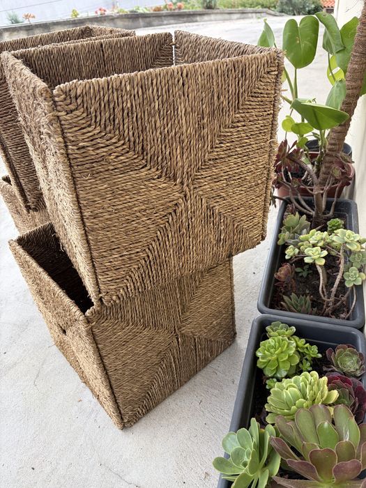 Cubos / cestos de arrumação palha Ikea