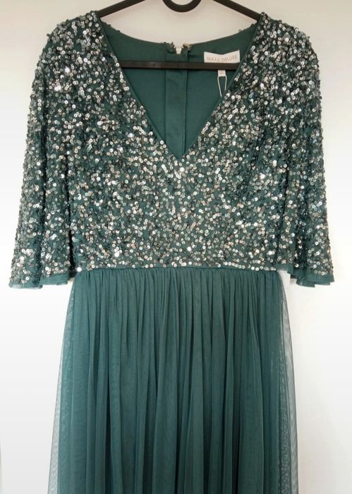 Długa suknia sukienka maxi cekiny wieczorowa  wesele Maya Deluxe Asos